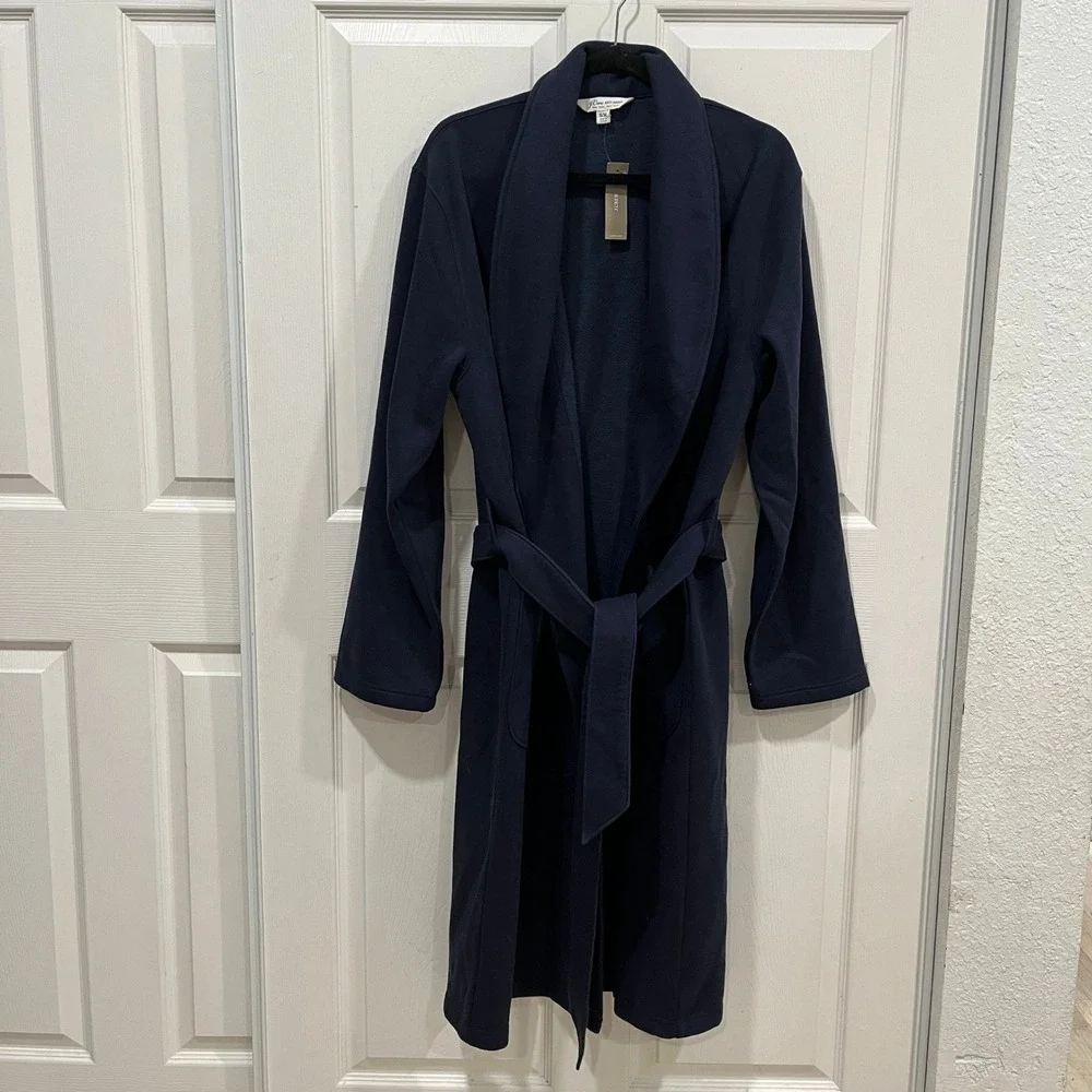 J.Crew Knit‎ Goods Robe Blue Small/Medium BM002 Style HO23 Soft Comfy Loungewear